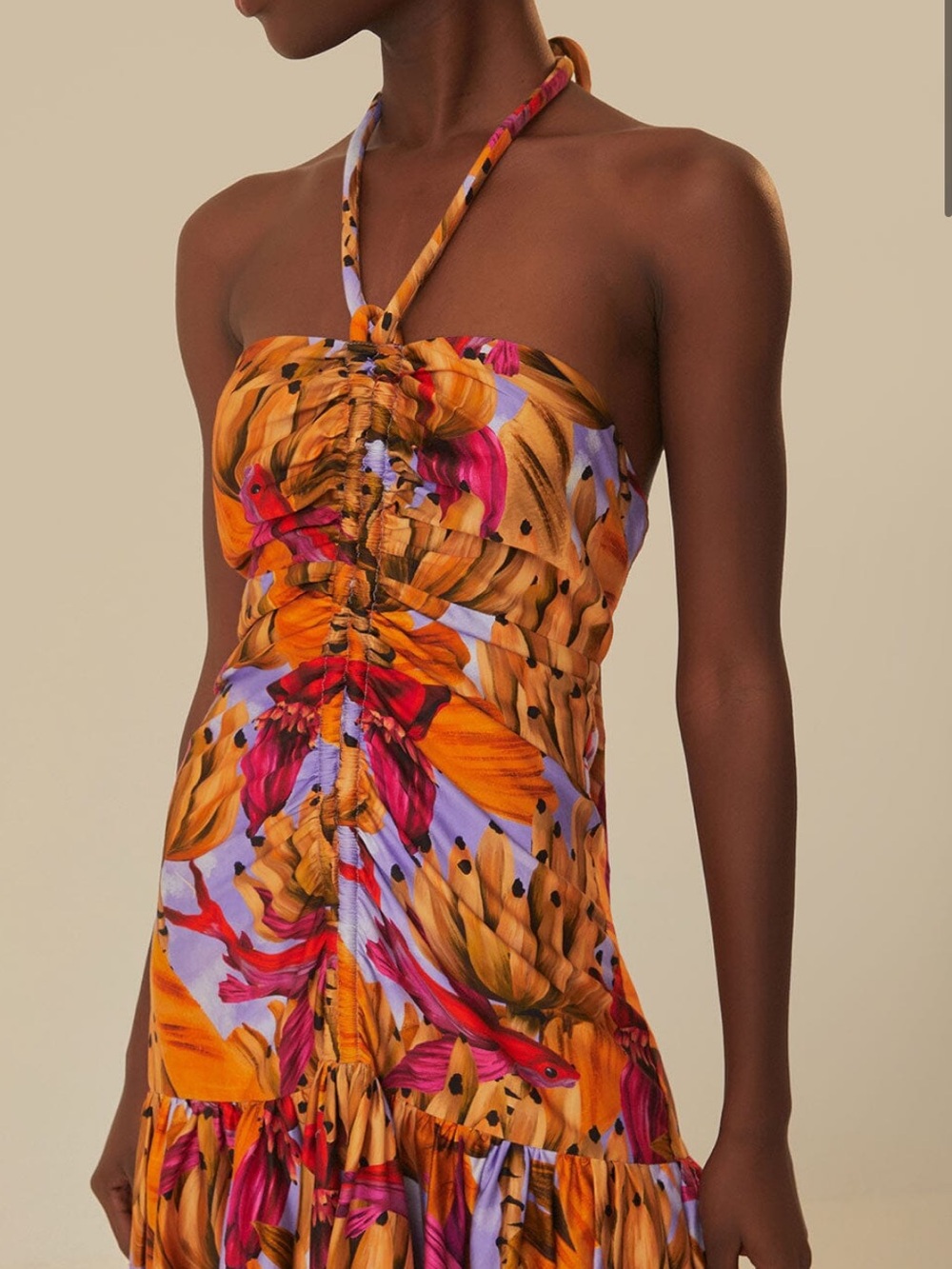 Farm Rio Lilac Banana Forest Maxi Dress NWT - Picture 2 of 6